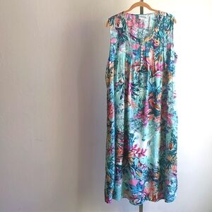 Expressions Sleeveless Floral Sleeveless Dress Size L